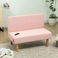 Sofá de 2 Plazas con 2 Puertos USB Tapizado en Panal Sofá de Salón sin Reposabrazos con 1 Puerto Tipo-C y Patas de Madera de Caucho Carga 240 kg 110x60x85 cm Amarillo - details 19