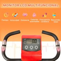 Bicicleta estática plegable regulable en altura, resistencia magnética ajustable, bicicleta de ejercicio con pantalla LCD y asiento con respaldo, sensor de pulso, 105x48x118 cm - details 18