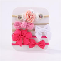 Set De 5 Diademas Elásticos Con Lazo Para Bebé Niña Algodón Nylon Decorativos Con Flores Bonitos Accesorios Para Cabello Para Niñas - details 12