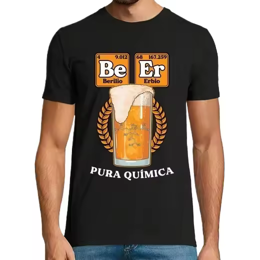 Cerveza Beer Tabla Periódica Cervezas Pura Química Humor Friki Camisetas CERVEZA,Pack Regalo Camiseta Personalizada - 1