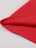 Elegante Vestido Largo Rojo con Cuello de Corazón Vintage Cintura Elástica, Botones Frontales - details 7