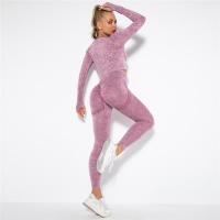 Conjunto de mallas de yoga sin costuras para mujer, ropa deportiva, para entrenamiento, gimnasio, ropa deportiva - details 7