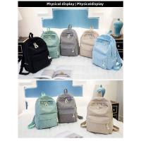 Mochila escolar de diseño de pana para mujer, bolso de hombro a rayas para adolescentes, bolsa de viaje - details 4
