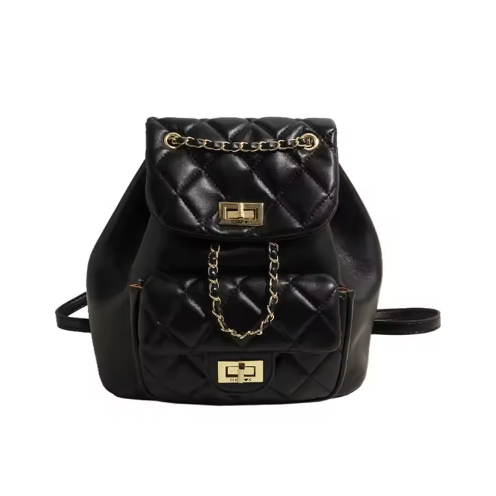 Mochila de mujer con cadena de rombos 2025 nueva mochila versátil de moda de primavera mini mochila - 1