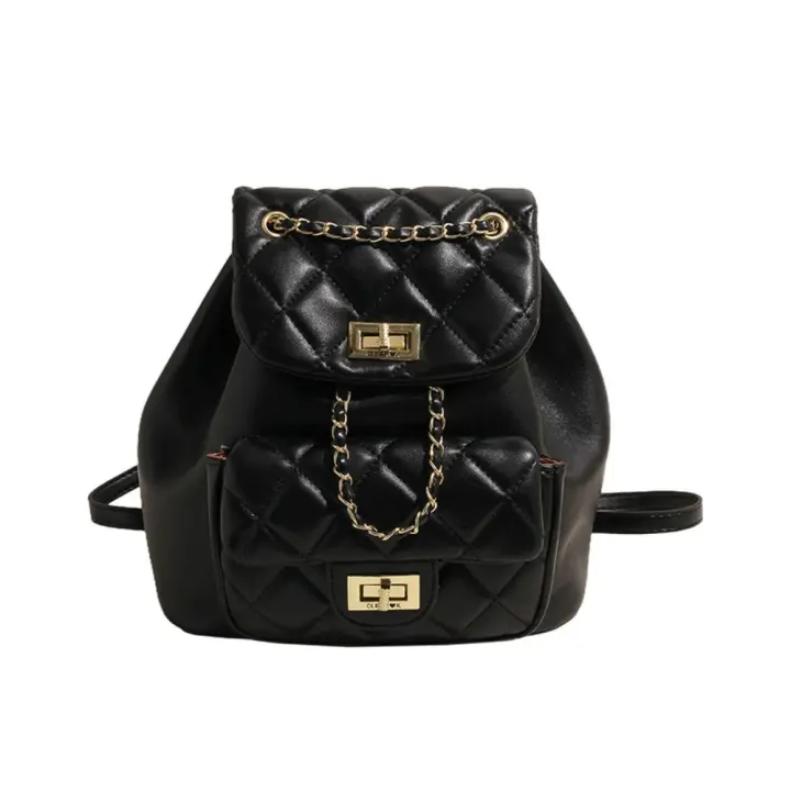 Mochila de mujer con cadena de rombos 2025 nueva mochila versátil de moda de primavera mini mochila - 1