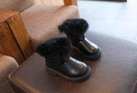 Botas cálidas de terciopelo para niños pequeños, zapatos impermeables de cuero para la nieve, exteriores, Invierno - details 6