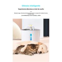 Fuente de agua para gatos de acero inoxidable, fuente automática de 81oz (2,4l) con luz LED e interruptor, para gatos y perros - details 8