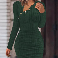 Vestido ajustado de manga larga para mujer, escote, sexy, para boda, fiesta de noche - details 9