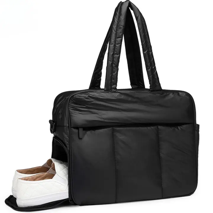 Bolso de mano portátil de un solo hombro, bolso de algodón de invierno, bolso espacial de gran capacidad para mujer, bolso de picnic de viaje de mensajero, hombres - 1