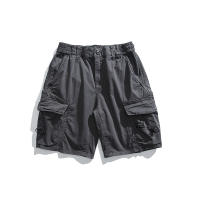 Pantalones Cargo de Verano para Hombres Cintura Elástica, Color Sólido, Gran Bolsillo, Pesca al Aire Libre, Material de Algodón - details 3