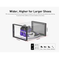 Cajas de almacenamiento de zapatos extragrandes, de plástico transparente, apilables, paquete de 12, zapatero y sustituto, contenedores de tenis, contenedores organizadores de almacenamiento de - details 2
