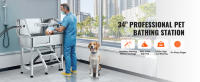 SucceBuy Estación de baño para perros con rampa, bañera profesional de acero inoxidable para perros, grifo y accesorios, bañera para perros - details 0