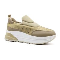 Zapatillas de deporte gruesas con plataforma para mujer Zapatos de papá con tacón de cuña oculto con cordones informales - details 8