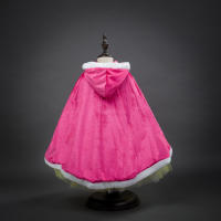 Capa de terciopelo con capucha para niñas, Blancanieves, Anna y Elsa, Hada de Navidad, Cenicienta, Rapunzel, Aurora, Bella, Princesa, vestido - details 12