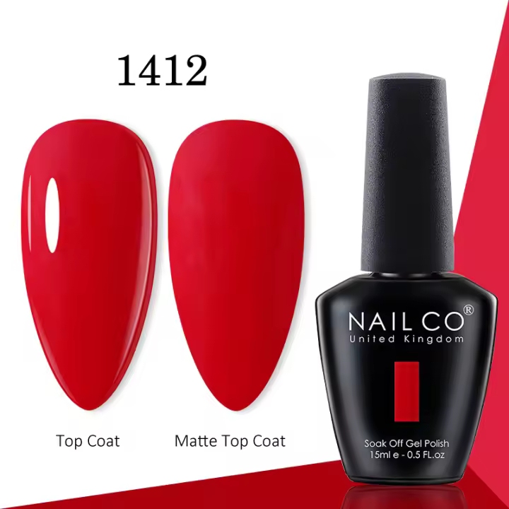 NAILCO-esmalte en Gel para uñas, barniz híbrido para manicura semipermanente, UV, Color Rojo - 1