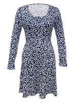 2025 nuevo vestido casual suelto con estampado floral y cuello en U de manga larga con bolsillo para mujer - details 5