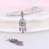 Pulsera Fit Original de 3mm en Plata Esterlina S925 con Pluma de Dreamcatcher y Cuentas DIY para Mujeres Joyería Fina de Cumpleaños - details 55