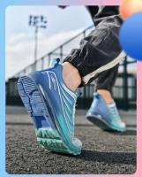 Calzado deportivo informal de alta calidad para hombre con parte superior de malla cómoda y transpirable, suela elástica, impermeable, para caminar en verano. - details 2