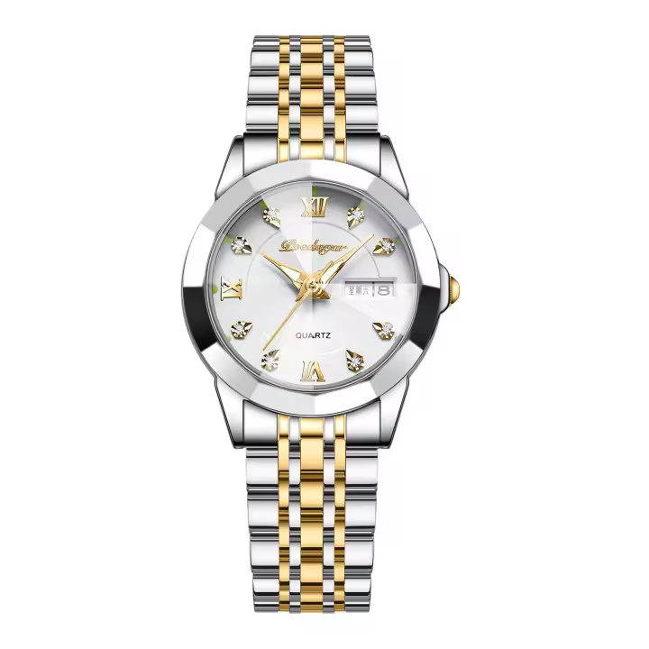 Nuevo reloj suizo para mujer, resistente al agua, luminoso, con calendario dual - 1