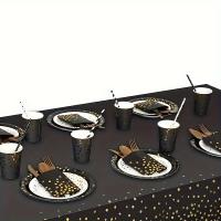 Mantel Elegante de Dotas Doradas Ideal para Decoración de Mesas de Boda y Cumpleaños - details 4