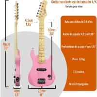 Paquete de Guitarra Eléctrica para Principiantes Tamaño 1/4 Amplificador Portátil de 5 W Cable - details 14