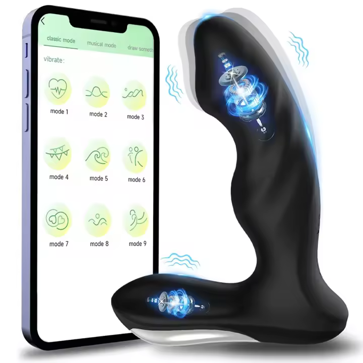 Aplicación Control remoto Masajeador de próstata Juguetes sexuales Herramientas de masturbación masculina femenina para gays Vibración de 9 frecuencias Doble motor Butt Plug Productos para adultos - 1