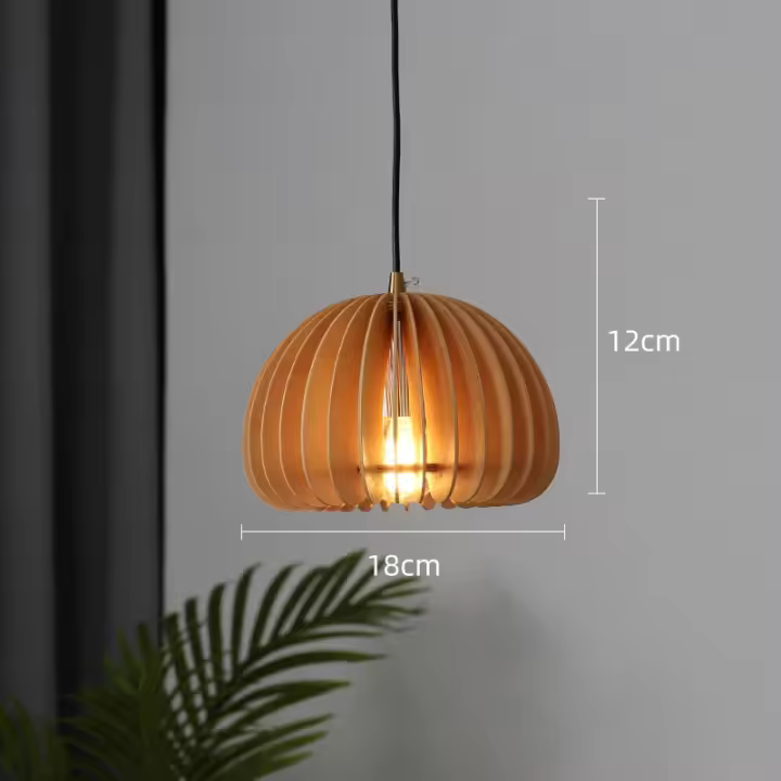 Lámpara colgante de tilo, luz de techo de bambú para restaurante, comedor, cocina, restaurante y té - 1