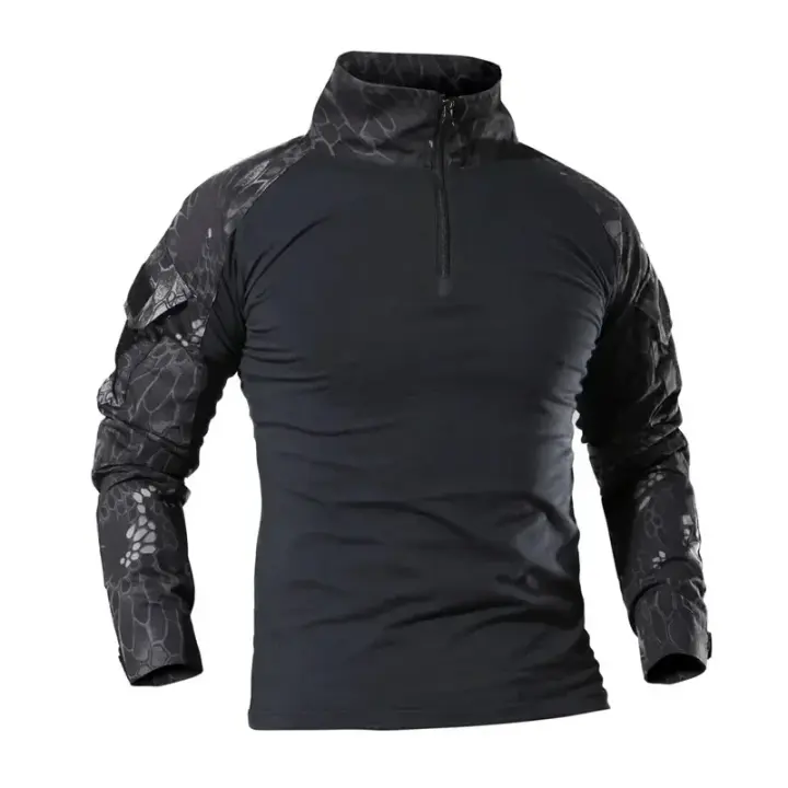 Uniformes tácticos uniforme de caza conjunto de camisa táctica camuflaje Airsoft ropa senderismo traje táctico Multicam negro - 1
