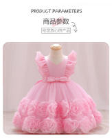 Vestido de verano para niña, de tul, con volantes, estilo princesa, para actuación de piano. - details 0