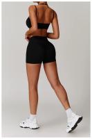 Sujetador de Yoga suave con espalda de belleza para mujer, entrenamiento de gimnasio, deportes de secado rápido, Top elástico con doble hombro y cuello, ropa interior para correr y Fitness al aire libre - details 23