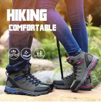 Womens High-Top Hiking Boots Outdoor Climbing Mountain Shoes Non-slip Sports Casual Trekking Boots Waterproof Suede - details 2