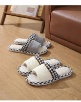 Pareja Home Pantuflas frescas de tela de algodón y lino. - details 13
