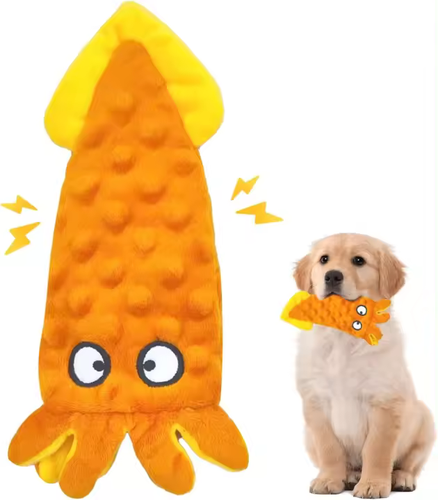 Juguetes interactivos chirriantes para perros, juguete masticable para perros sin relleno, juguetes de peluche indestructibles para perros con papel arrugado para perros pequeños y medianos, regalos de cumpleaños, juegos y entrenamiento - 1
