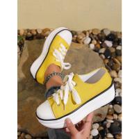 Zapatos de lona con plataforma para mujer, calzado informal con cordones, Verano - details 7