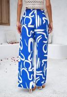 Pantalones elásticos de pierna ancha para mujer Primavera-Verano Chic con estampado elegante - details 3