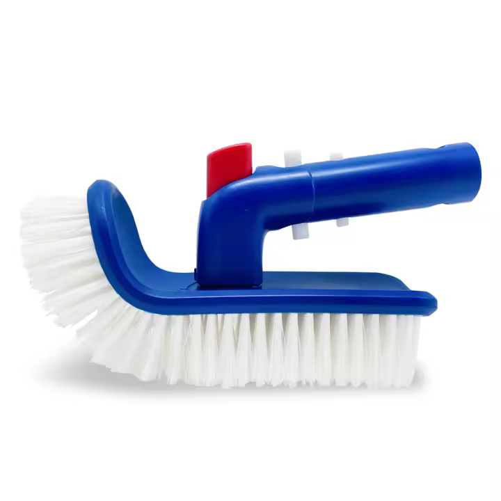 Cepillo de piscina para escalones y esquinas, cepillo giratorio de mano con cerdas finas para limpiar piscinas - 1