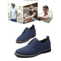 Zapatos informales de gamuza para hombre, calzado con cordones, Oxford azul, planos, transpirables, talla grande 38-48 - details 9