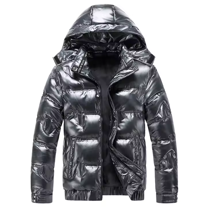 Chaqueta casual de invierno para hombre, almohadilla de espuma impermeable, chaqueta cálida con capucha - 1
