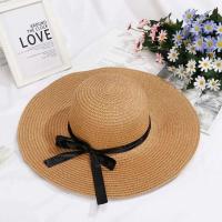 Gorras de playa para mujer, gorro de paja con lazo grande y ancho para verano, sombrero para el sol - details 1