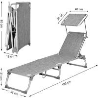 Silla de Senderismo Tumbona Reclinable Plegable, Ligera, 55 x 193 x 31 cm, Carga 150 kg - details 2