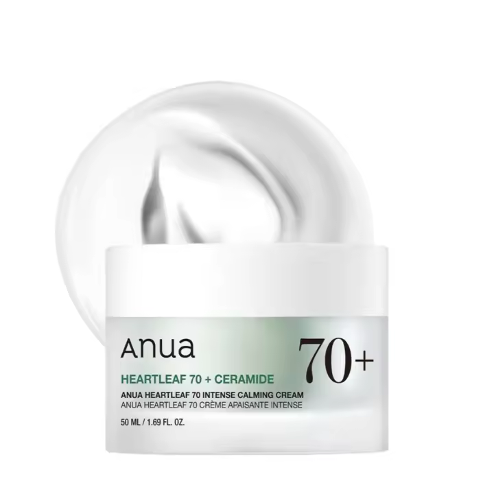 La crema calmante Anua contiene 70 ingredientes, incluida ceramida, pantenol y extracto de hoja de corazón. - 1