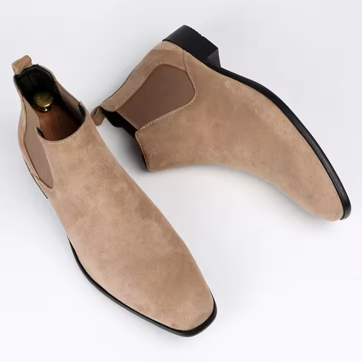 Botas Chelsea para hombre, zapatos para hombre con cabeza cuadrada pequeña, botas cortas para hombre de moda versátil, botines - 1