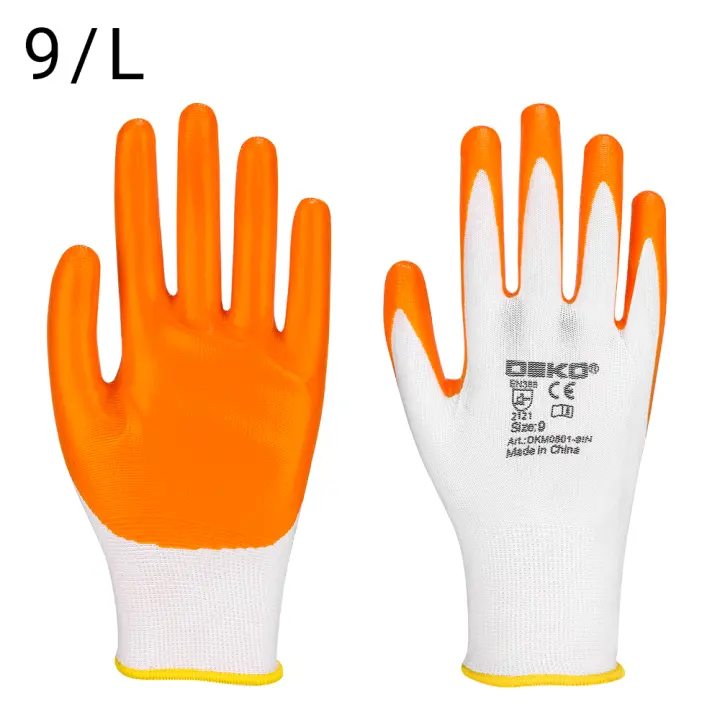 DEKO-12 pares de guantes de trabajo para revestimiento de palma de PU, protectores de seguridad, proveedores de seguridad - 1