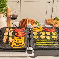 Parrilla Eléctrica de Piedra Revestida Placas Extraíbles y Reversibles, Apertura de 180ª, Superficie Amplia 2200 W, Acero Inoxidable - details 59