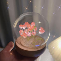 Flor de tulipán Artificial, adornos de luz nocturna hechos a mano, mesita de noche DIY, lámpara LED de noche, decoración de escritorio para dormitorio, regalos de cumpleaños, lámpara de mesa - details 21
