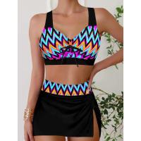 Traje de baño de mujer de alta calidad, traje de baño con estampado de ondas, falda corta, tankini, conjunto de dos piezas, S-6XL - details 1