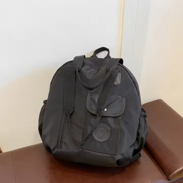 Mochila de nailon para natación de estilo coreano, bolso de hombro de forma redonda de nailon de gran capacidad, bolso de mano de Color sólido, bolso de viaje para Fitness - 1