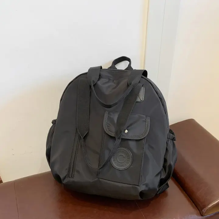 Mochila de nailon para natación de estilo coreano, bolso de hombro de forma redonda de nailon de gran capacidad, bolso de mano de Color sólido, bolso de viaje para Fitness - 1