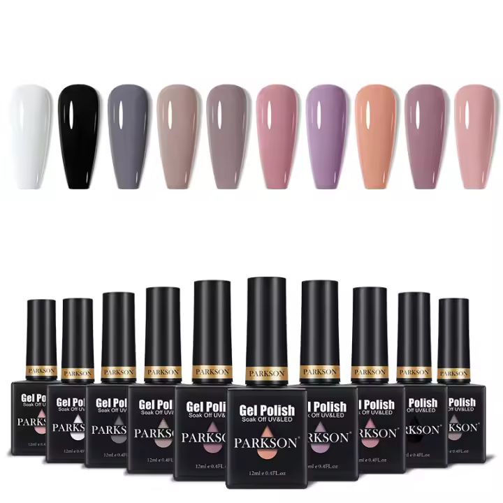 Parkson-Juego de esmaltes en Gel para uñas, Set de 10 piezas de colores mezclados, para manicura profesional, 15ml - 1
