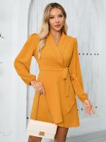 Color sólido nuevo en vestido de manga larga para mujer con volantes en ventas G A Line vestidos elegantes y bonitos para mujer fiesta completa de moda Y2k X - details 11